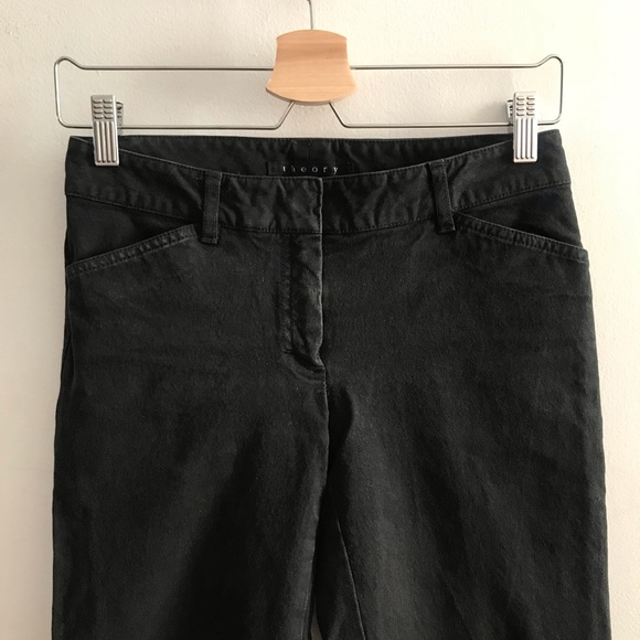 Theory Black Stretch Denim Demi Bootcut Low-rise Mid-rise Jeans Size 0 - Picture 3 of 9